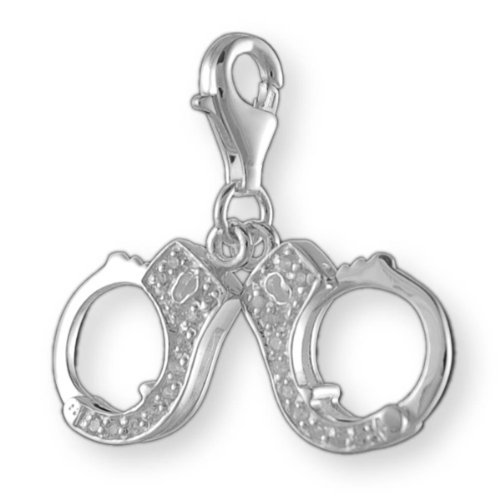 Damen-Charm Handschellen Zirkonia 925 Sterling